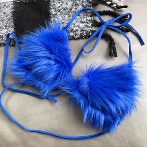 Fuzzy blue bra EDC